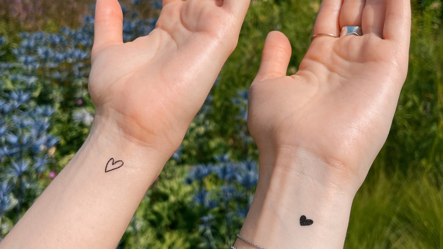 hearts temporary tattuu