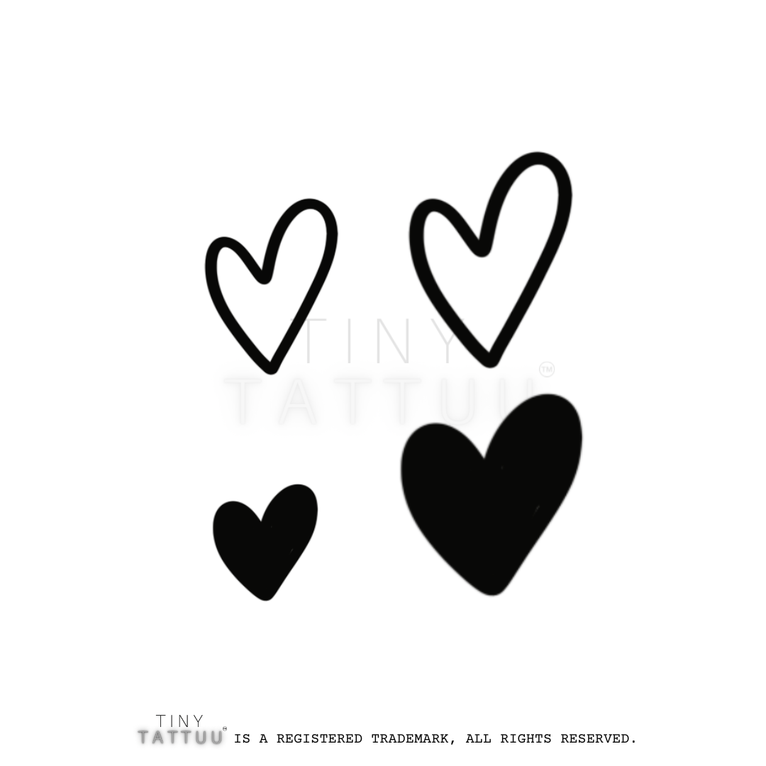 hearts temporary tattuu