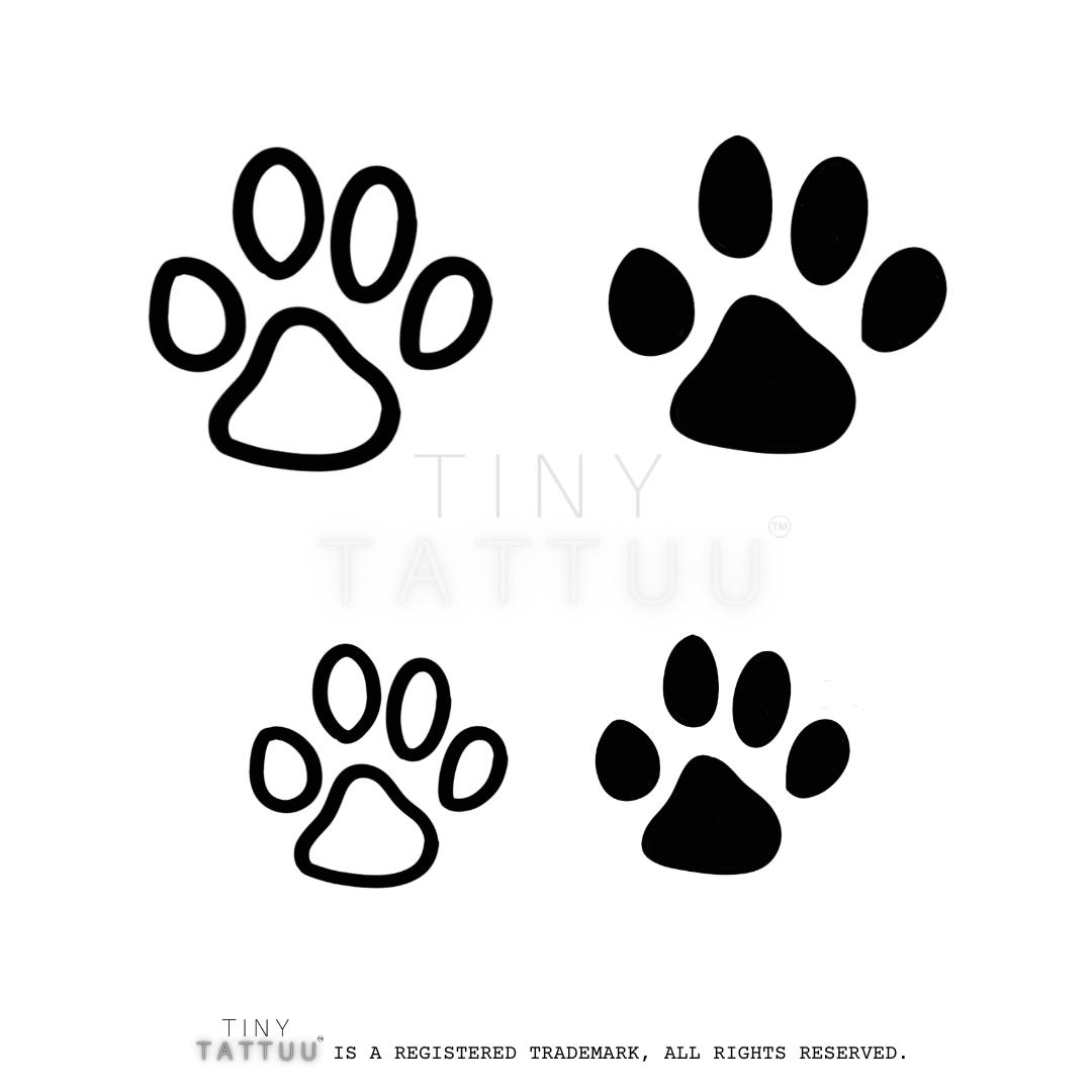 paw prints temporary tattuu