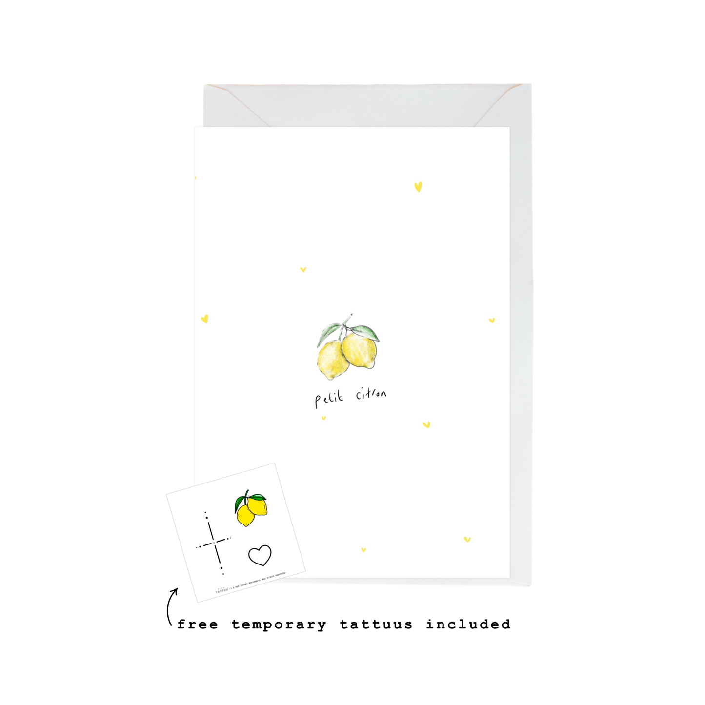 Framed artwork with lemon illustrations and text on a white background