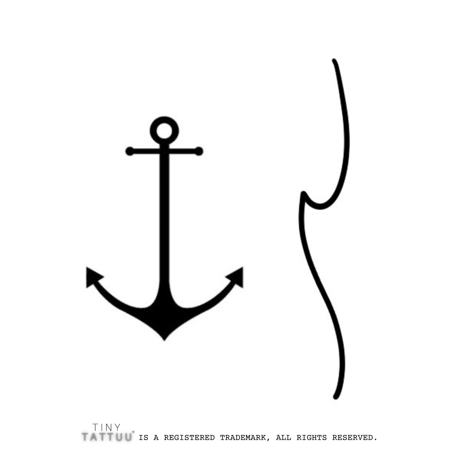 anchor & wave temporary tattuu