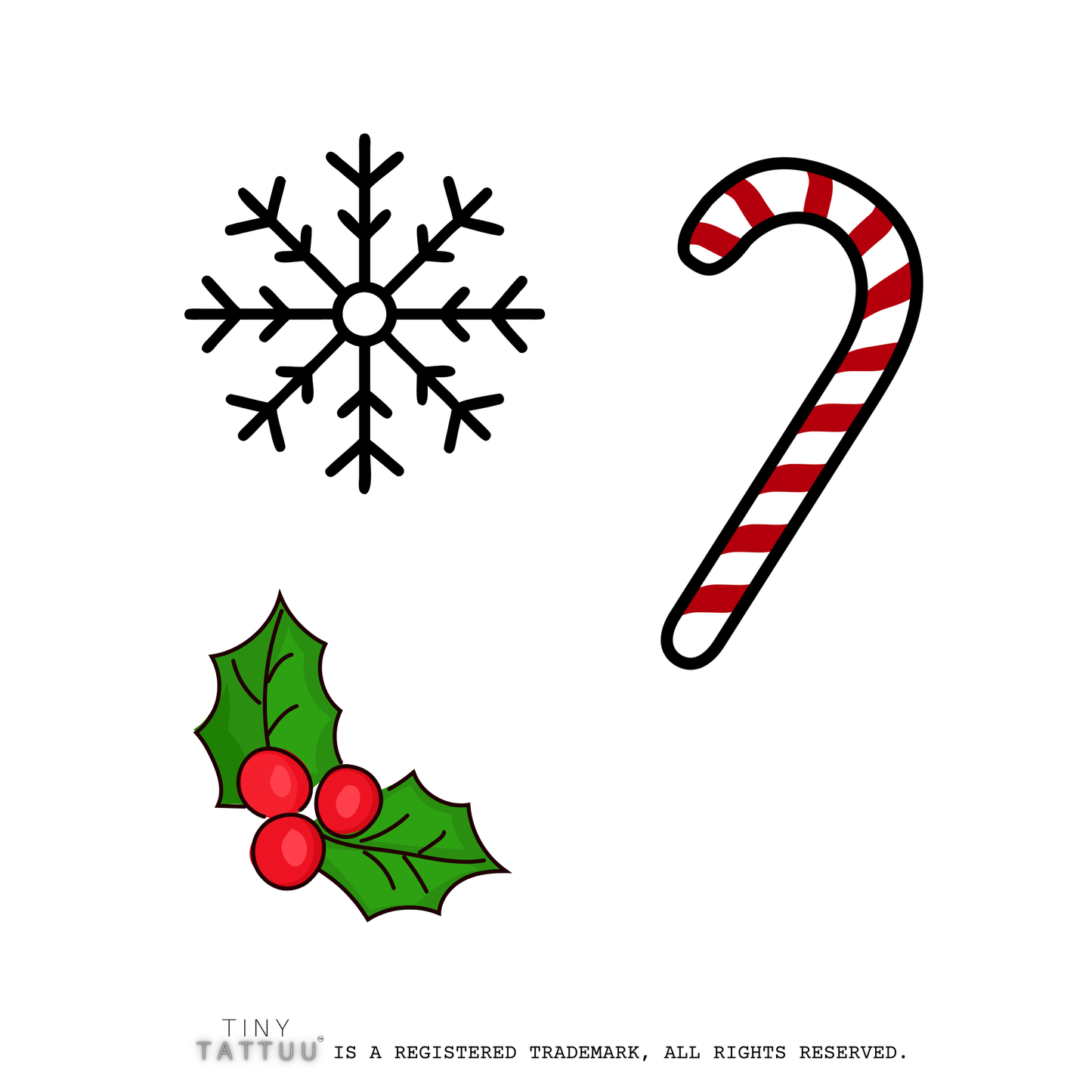 christmas trio temporary tattuu