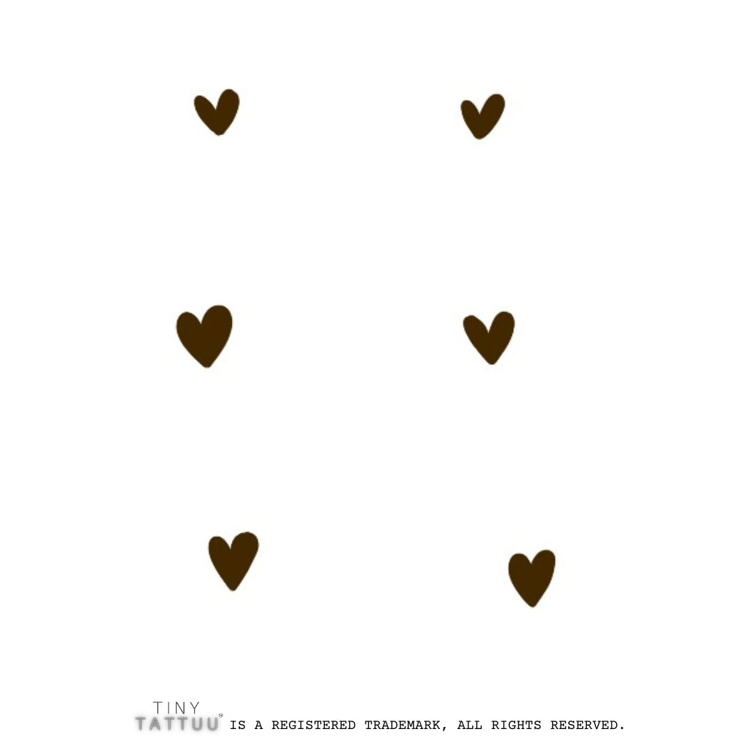 brown freckle hearts temporary tattuu