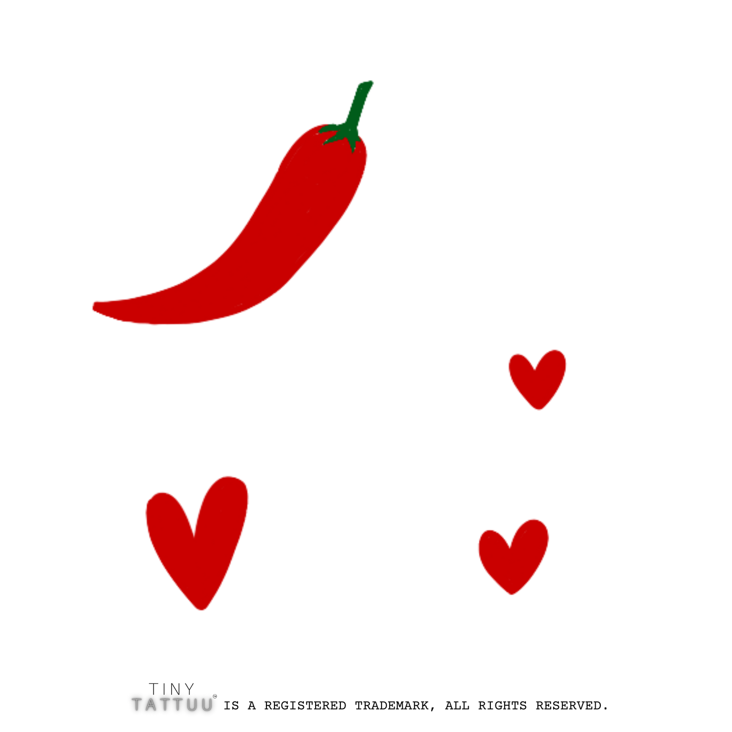 chilli & hearts temporary tattuu