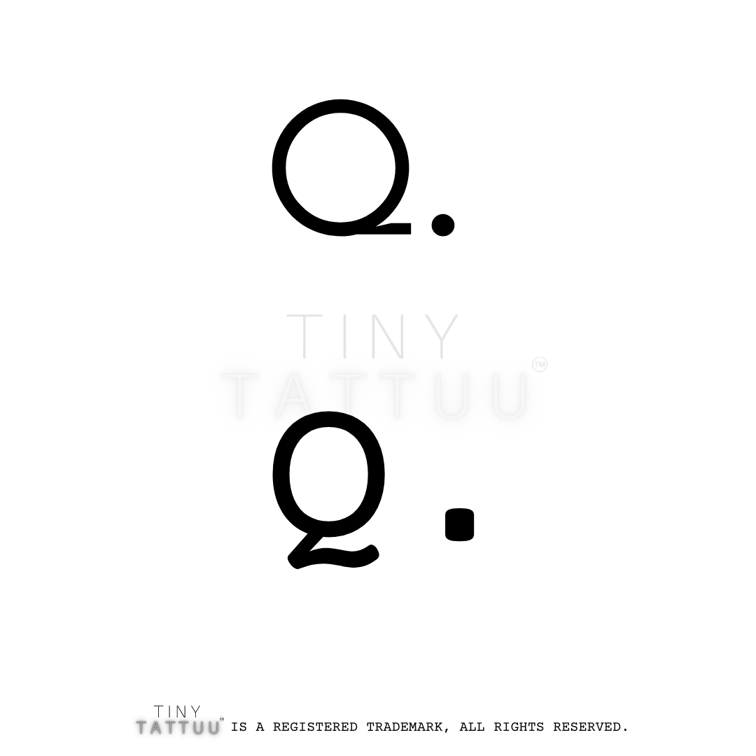 Q letter/initial temporary tattuu