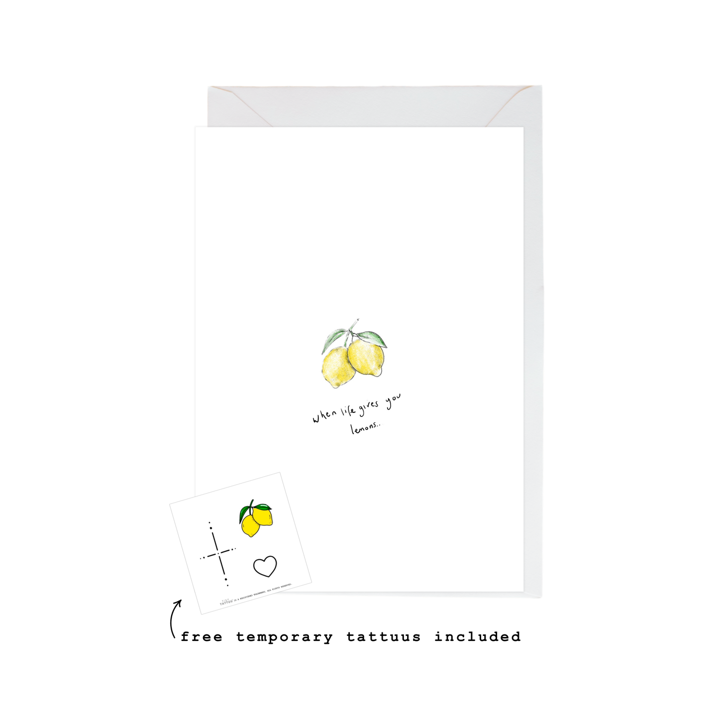 Framed artwork with lemon illustrations and text on a white background
