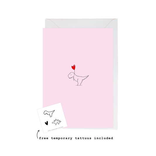 t-rex in love card