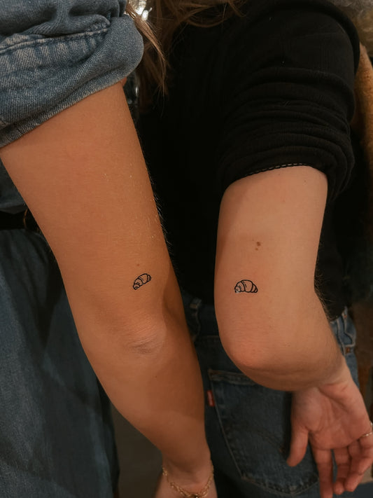 croissant & milkshake temporary tattuu