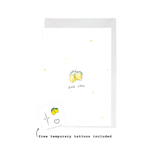 Framed artwork with lemon illustrations and text on a white background