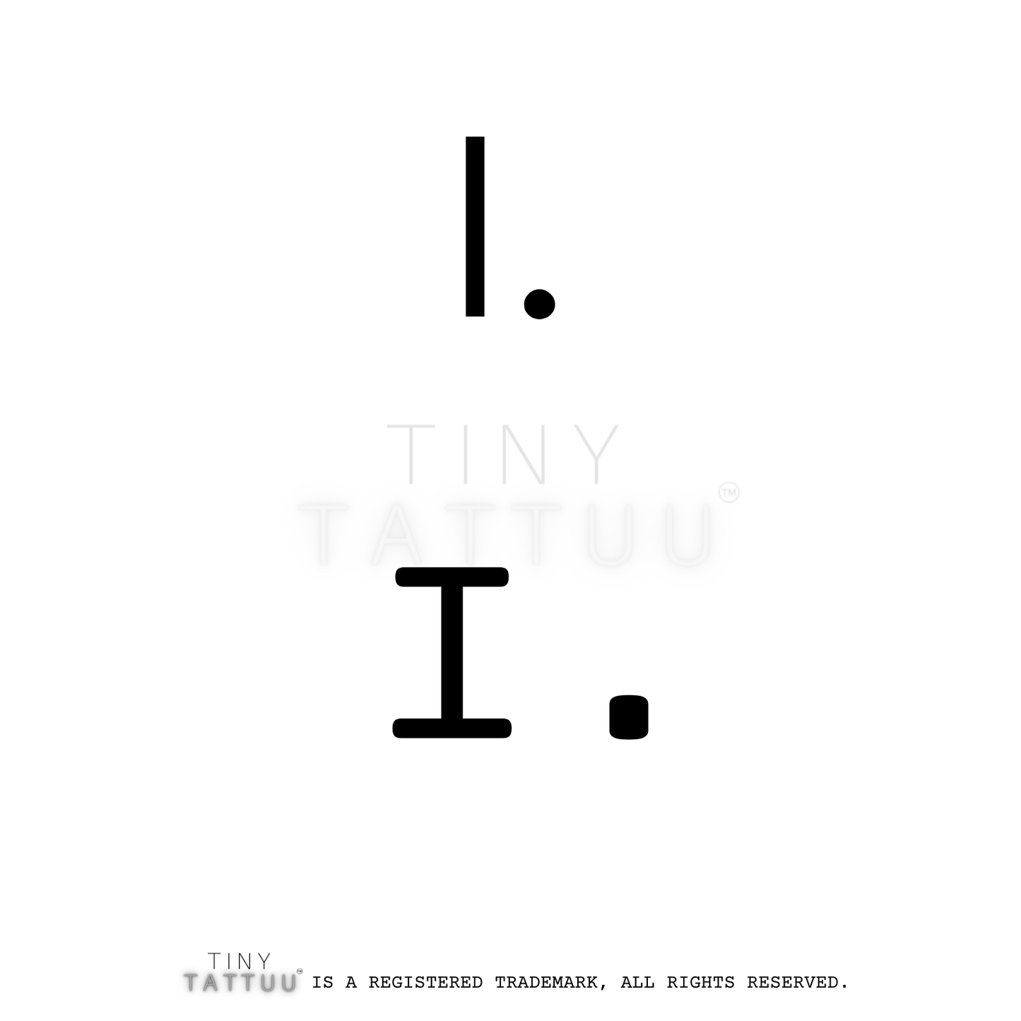 I letter/initial temporary tattuu