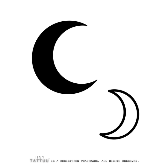 crescent moons temporary tattuu