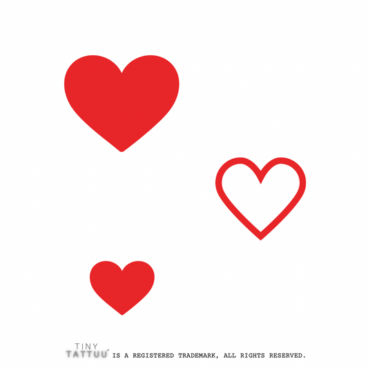red hearts temporary tattuu