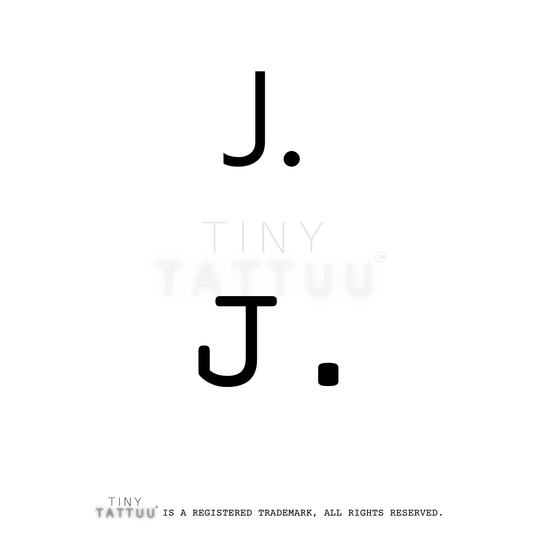 J letter/initial temporary tattuu
