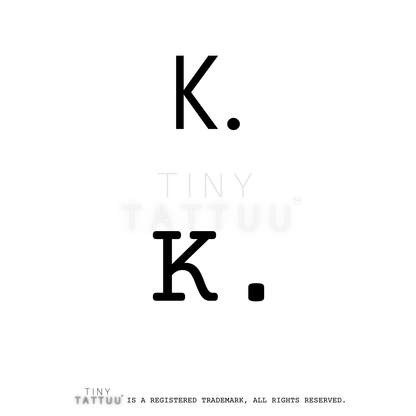 K letter/initial temporary tattuu