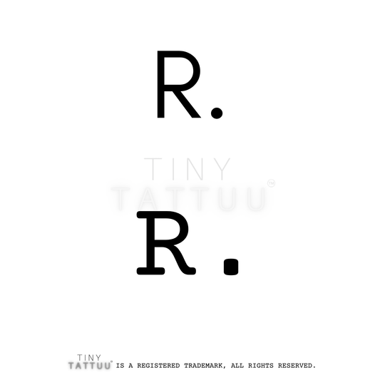 R letter/initial temporary tattuu