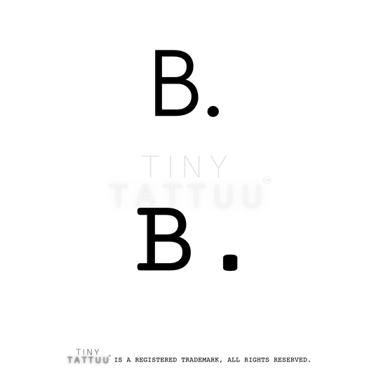 B letter/initial temporary tattuu