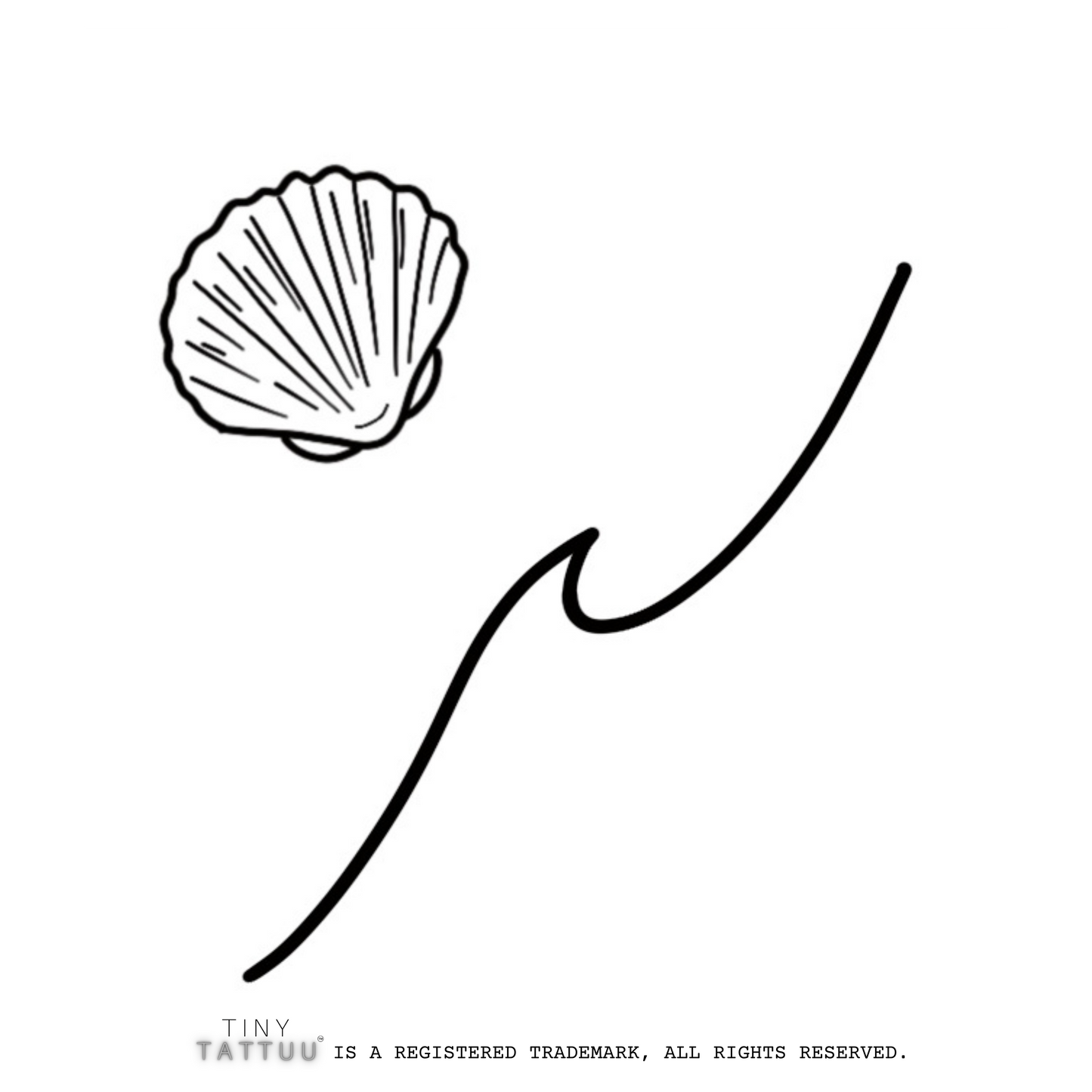wave & shell temporary tattuu