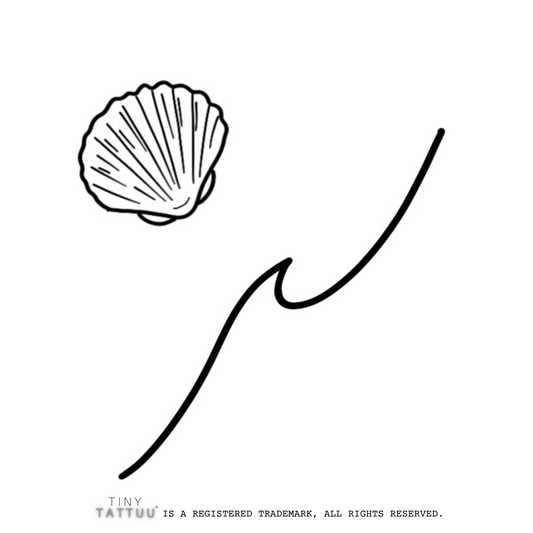 wave & shell temporary tattuu