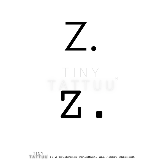 Z letter/initial temporary tattuu