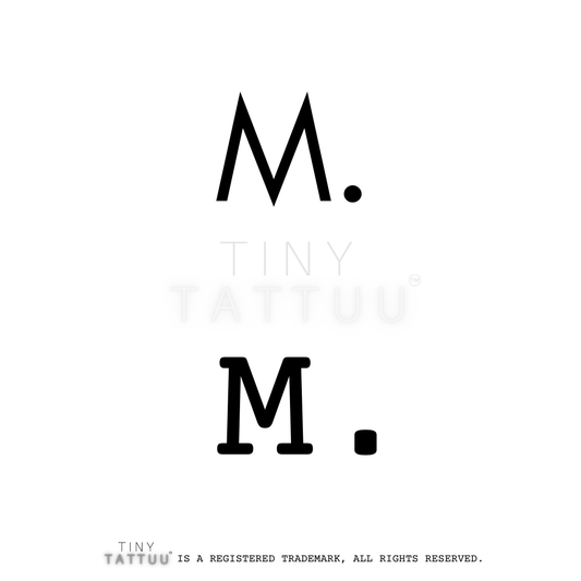 M letter/initial temporary tattuu