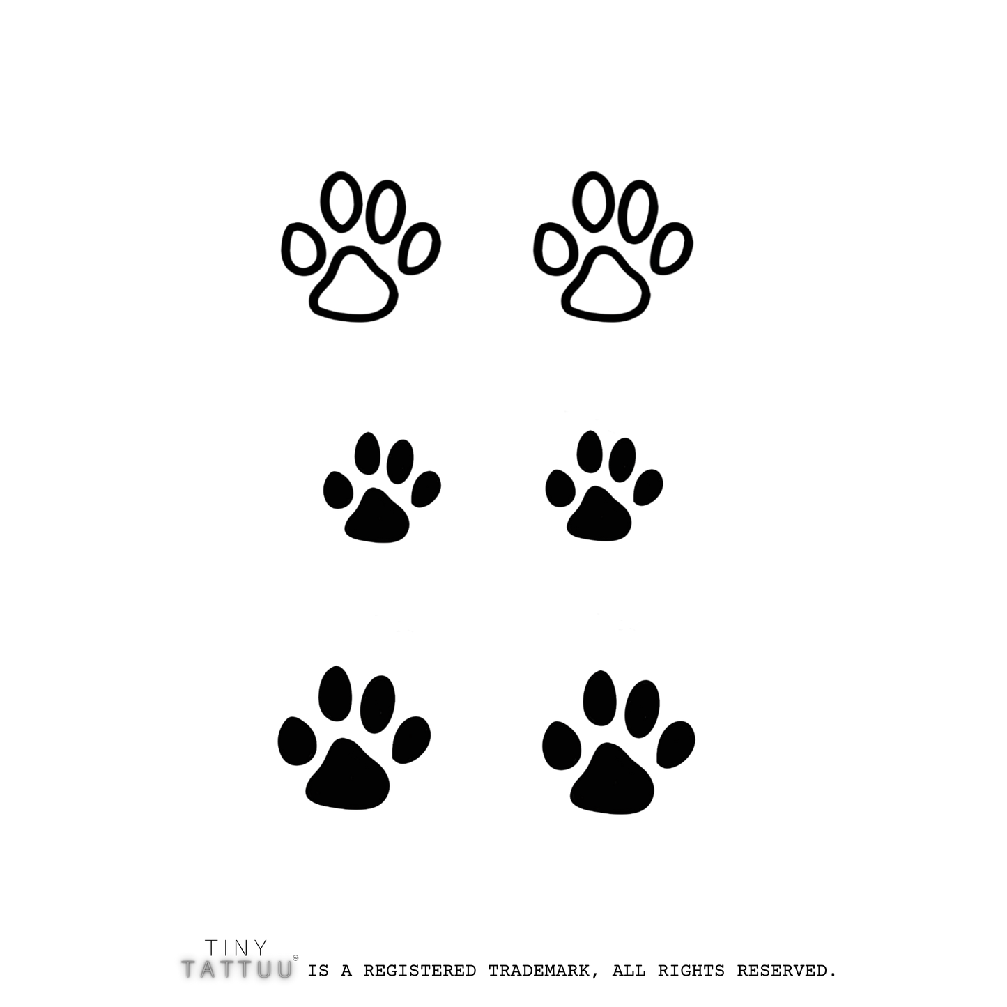 tiny paw prints temporary tattuu